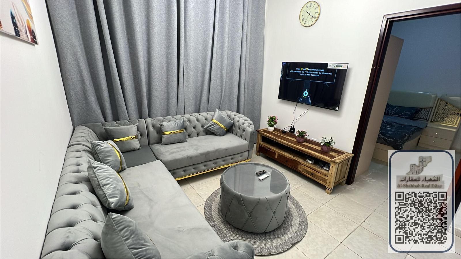 Furnished one-bedroom apartment, including bills and internet.