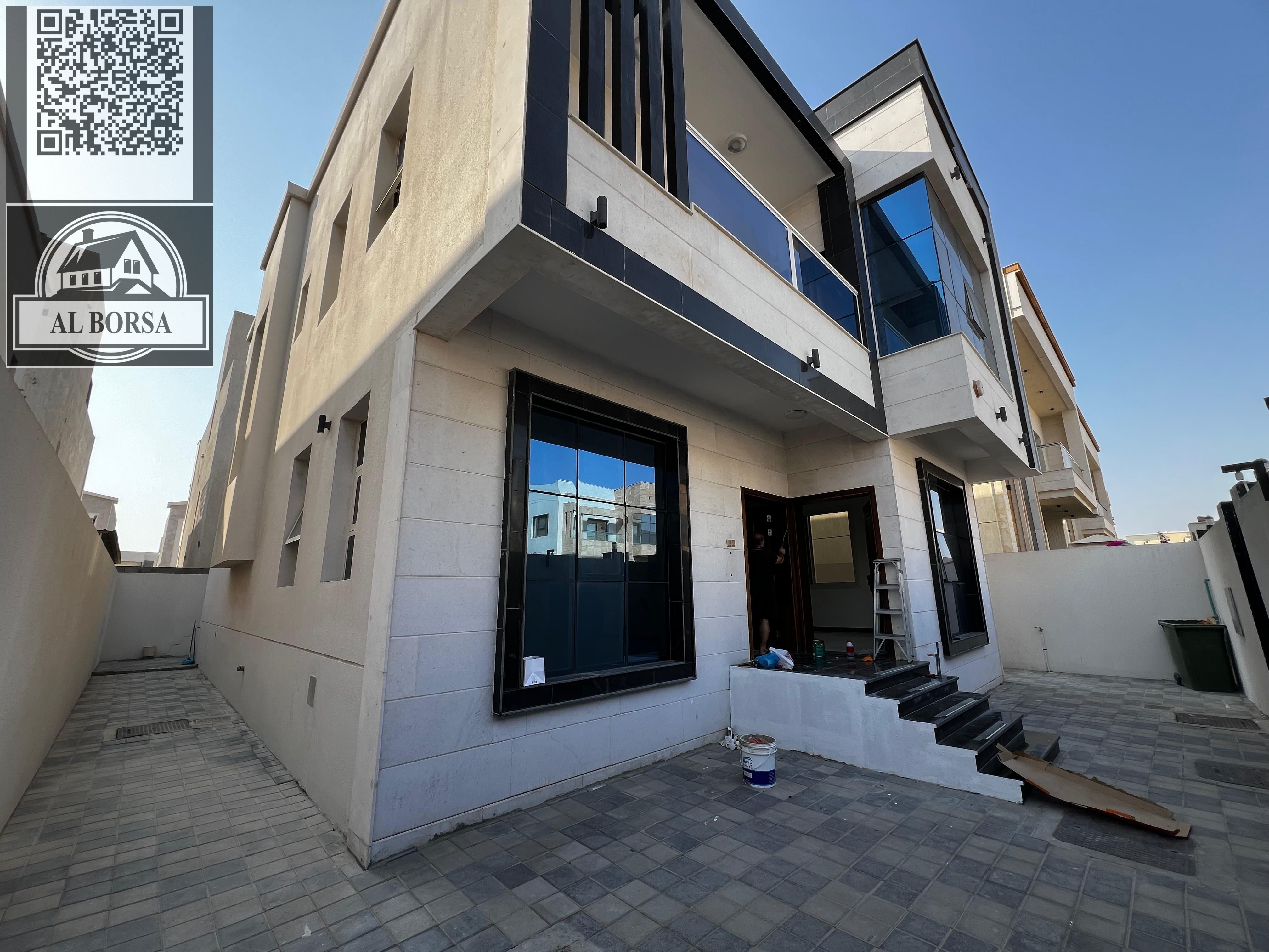 For rent in Al Yasmin: 5 bedrooms, separate majlis, living room, maid's room, and kitchenette. . . 100,000 AED final price
