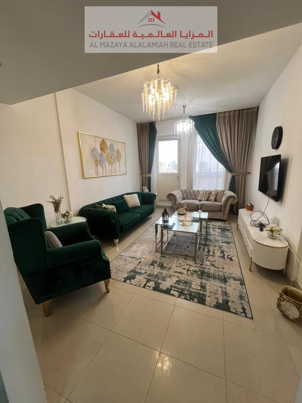 for rent monthly A fully furnished Two-bedroom Two-bathroom apartment in Al Taawun