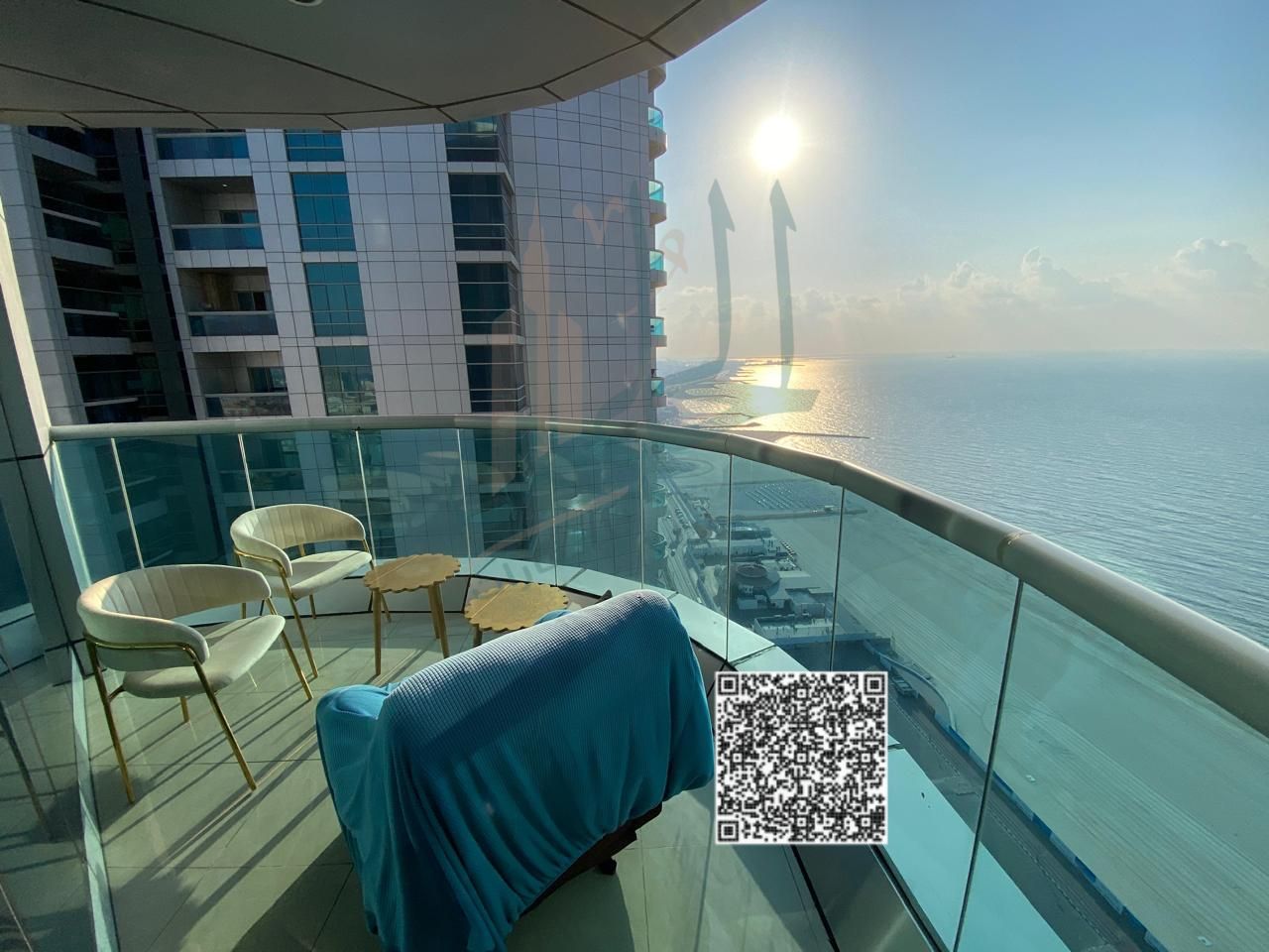 Wake up every day to the sunrise and the sound of the waves and nature. . . Luxury apartment for sale with two bedrooms, sea view, Corniche Tower, spaci