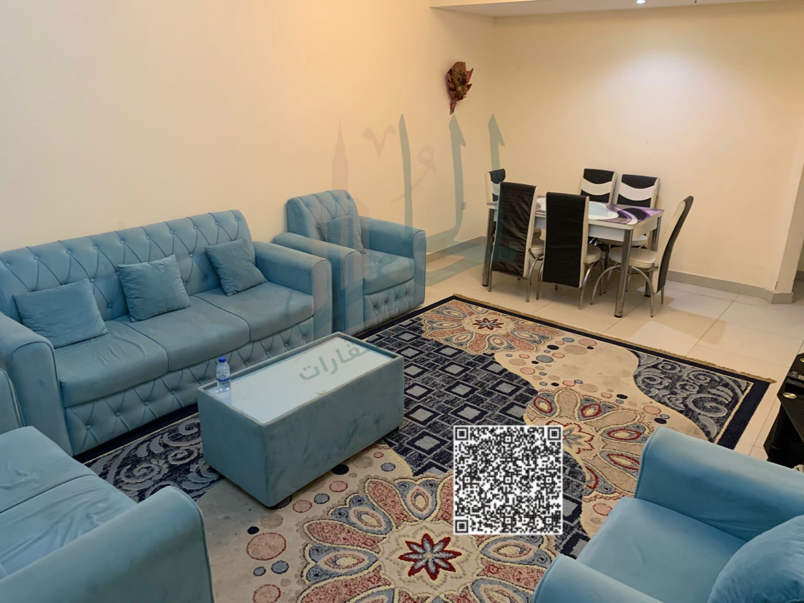 A fully furnished 1-bedroom apartment is available for monthly rent in Al Rumaila 1, in a prime location close to all essential services.