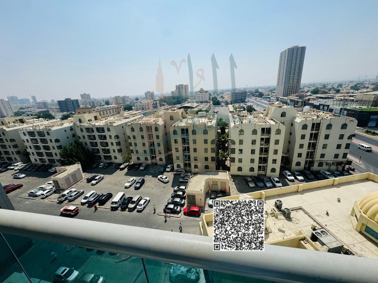 Apartment for Sale in City Tower – Ajman A resale apartment with a full open view, featuring two bedrooms, a spacious living room, a closed kitchen,