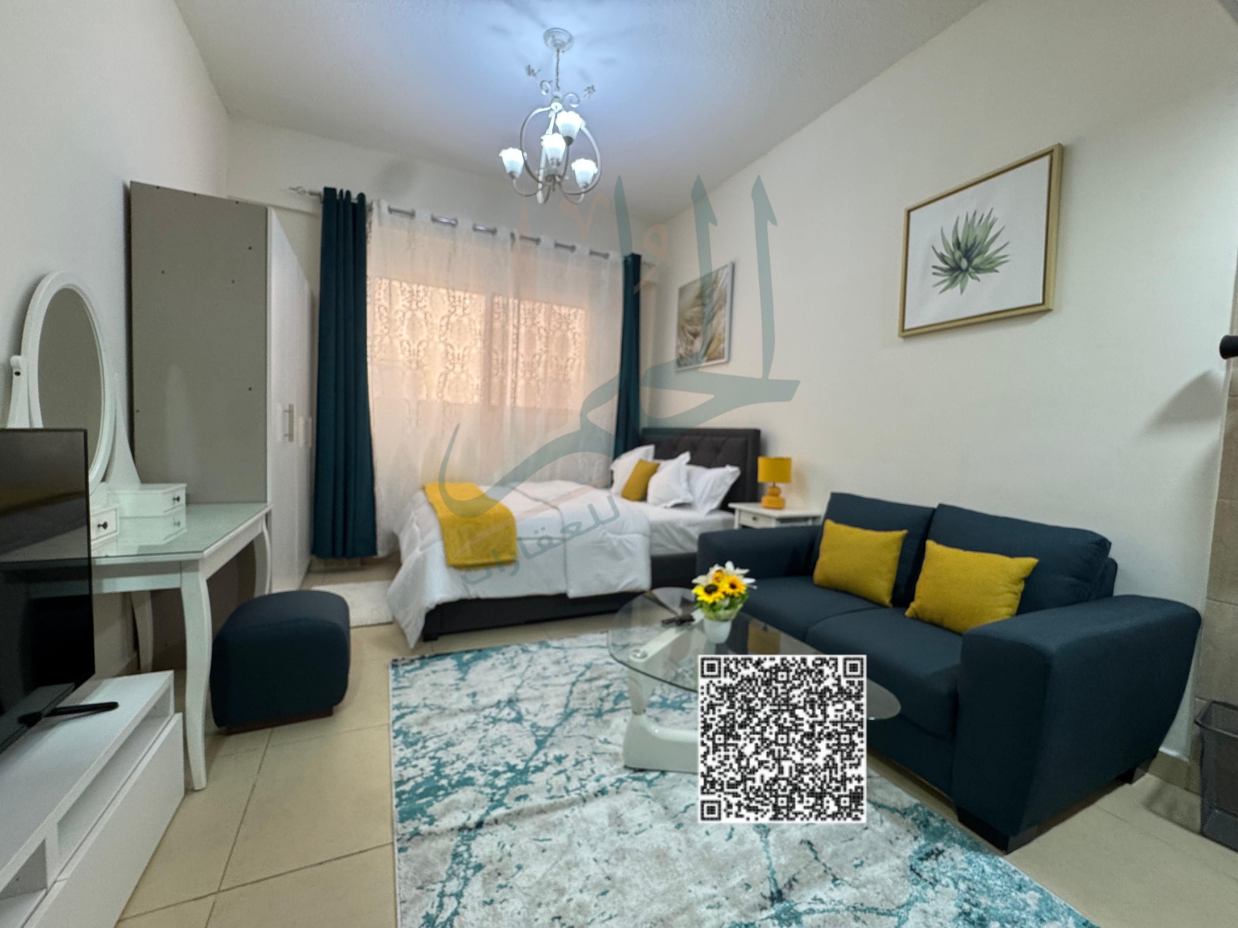 Second Tenant – Furnished Studio for Monthly Rent in Ajman Location: Al Yasmeen Towers – Al Jurf 2
