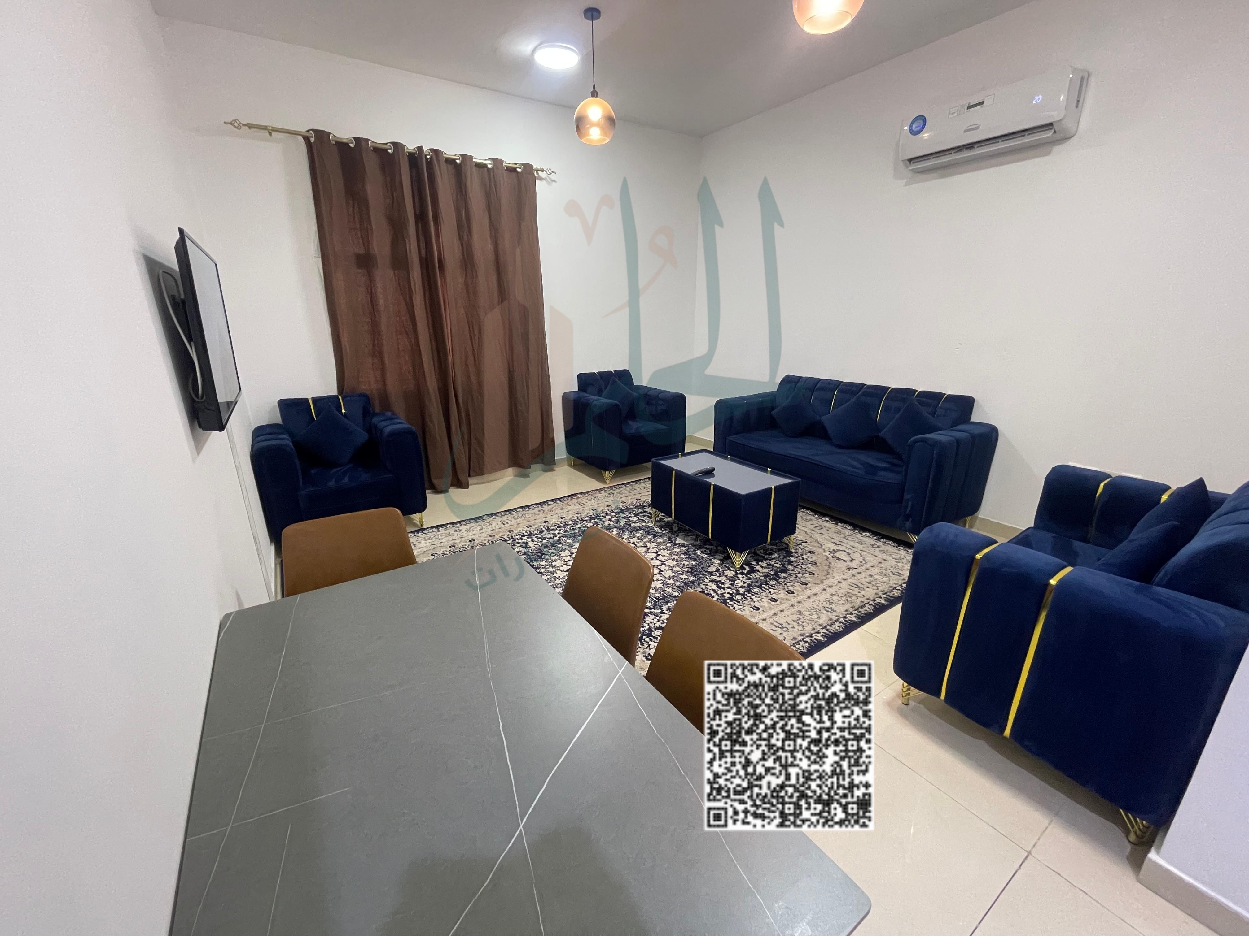Furnished apartment for monthly rent in Ajman Corniche, featuring a prime location with a stunning full sea view and direct access to the beach.