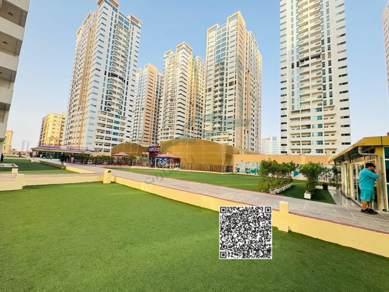 Two bedrooms and a hall for sale in Ajman Towers One. Down payment: 270,000, and the rest will be paid in installments with the developer.