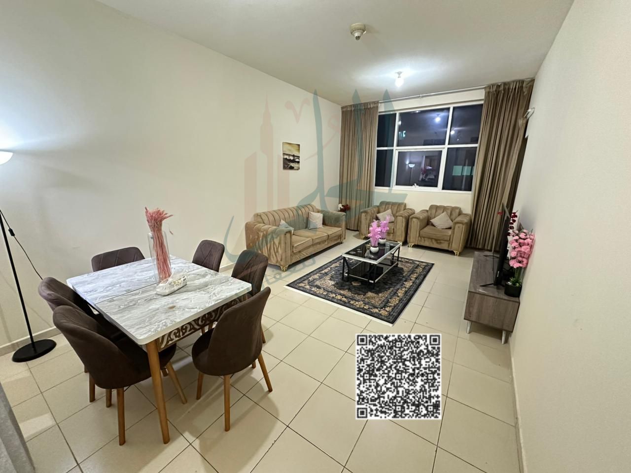 Two-bedroom apartment for sale in Ajman One Tower with city and garden views Two master bedrooms