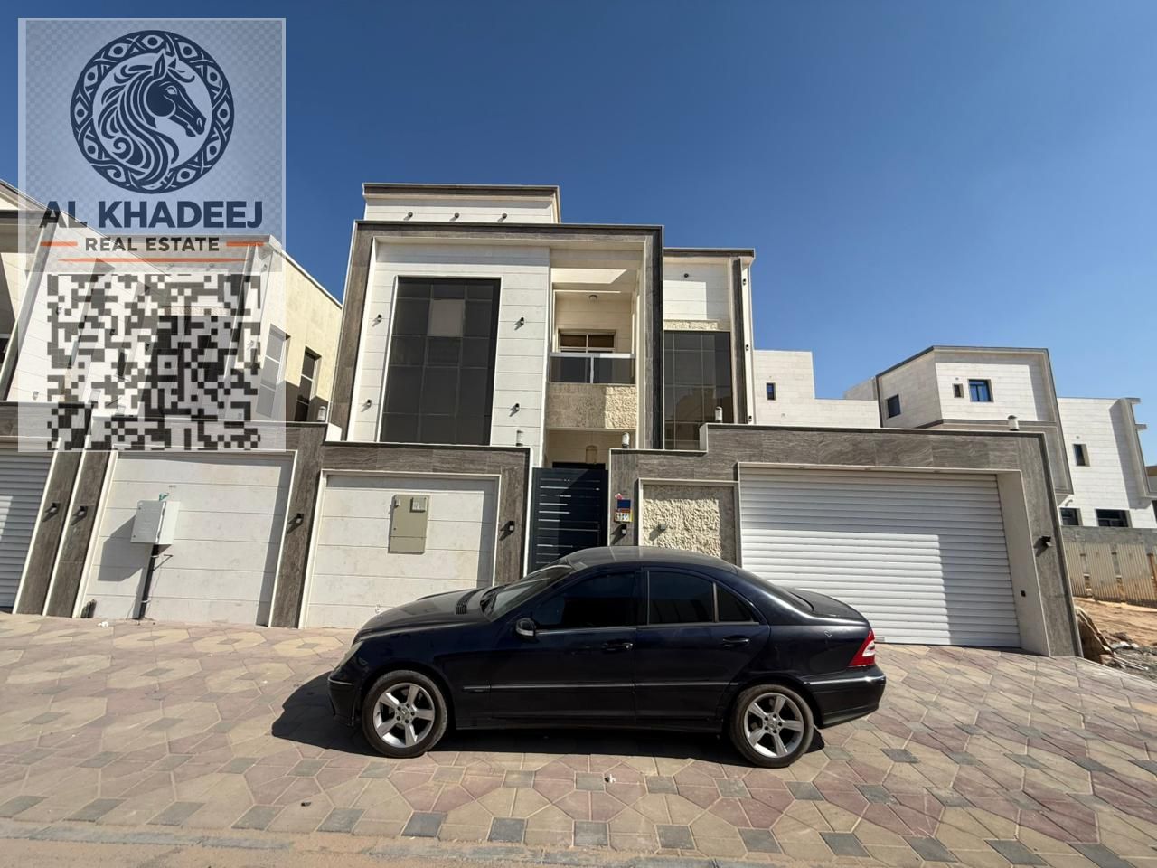 Luxury villa with 5 bedrooms, living room, majlis, and private pool for annual rent in Al Yasmin area, easy access to Mohammed Bin Zayed Road.