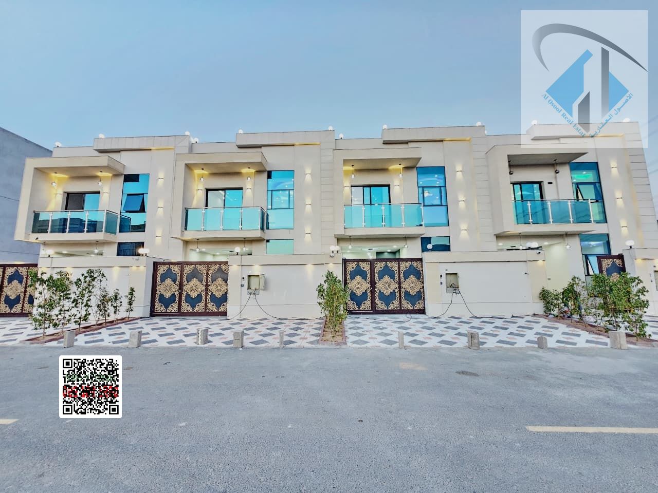 One of the most luxurious villas in Ajman, 3 floors, high-end finishing, registration fees included, freehold ownership, excellent location