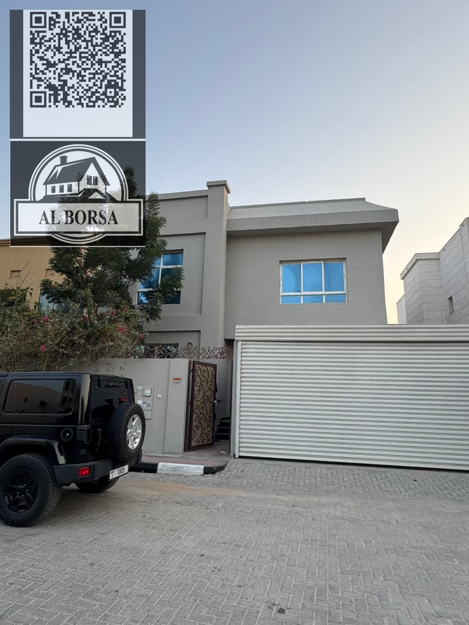 For rent in Al Zameela, Ajman: a villa with 5 master bedrooms, a majlis, a living room, a kitchen, and a maid's room.