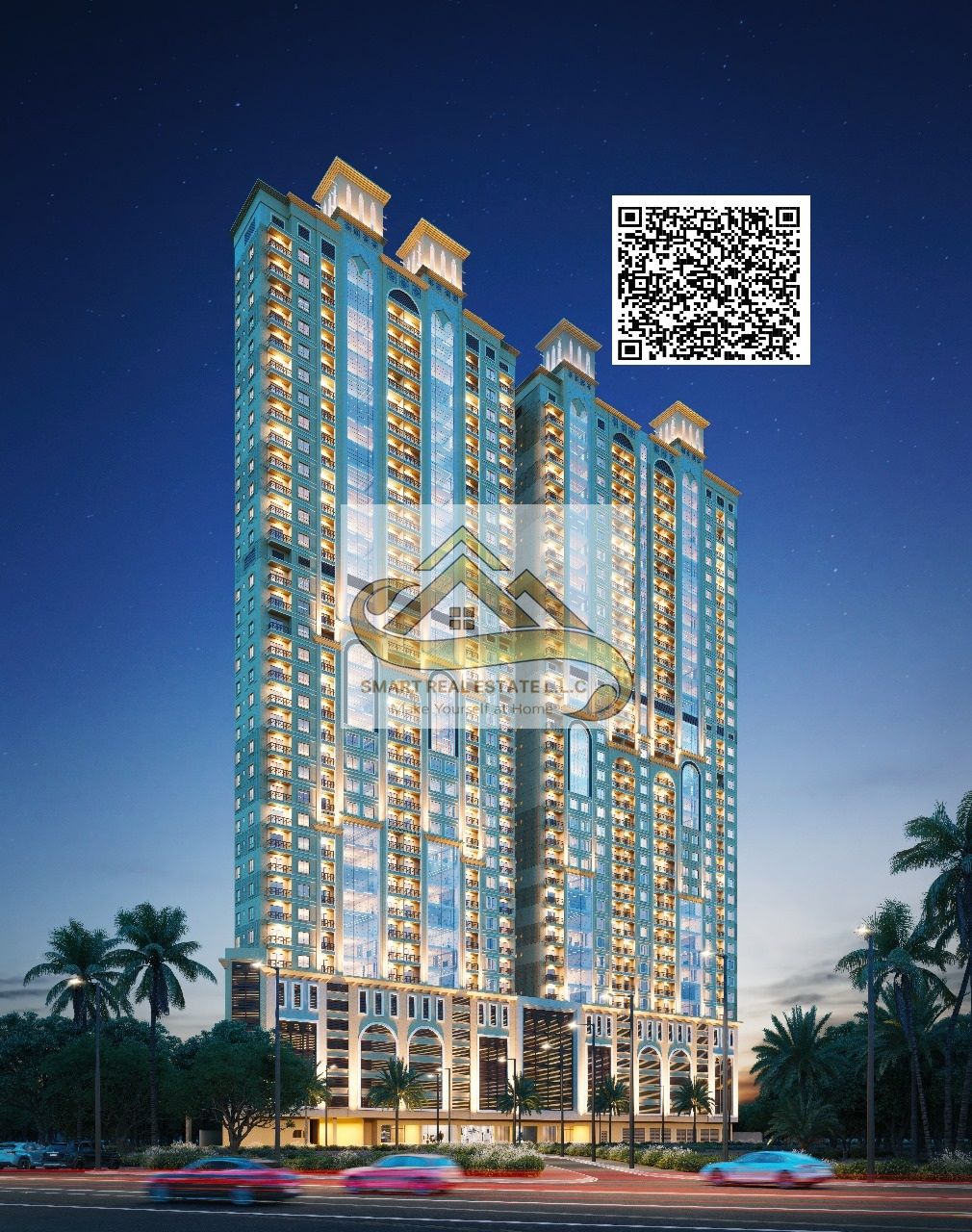 1bed room and a hall for sale in barejeel towers ajman withe two batheroom and a big seperate kitchen and balcony withe beautiful open view