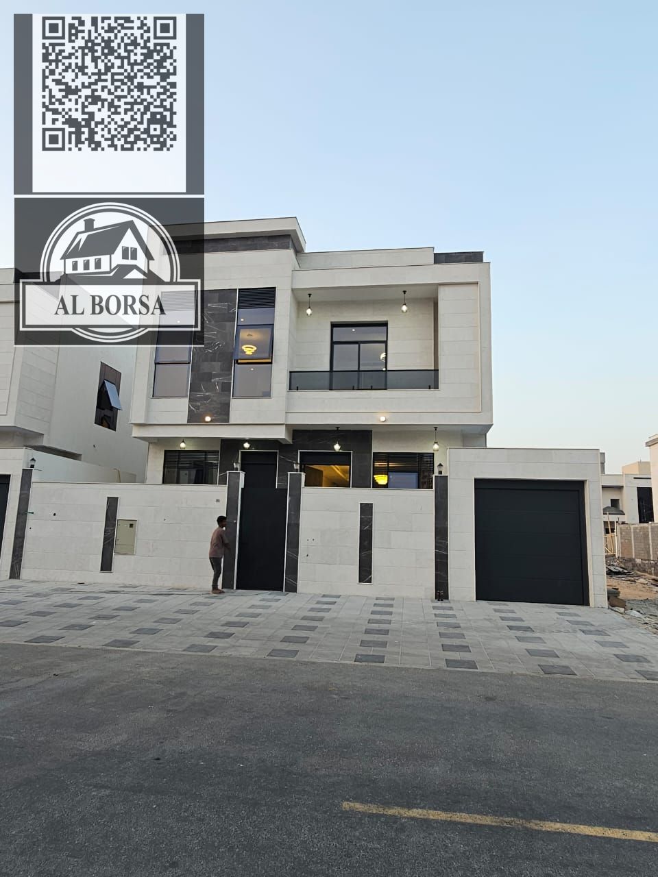 For sale in Al Bahia: a villa with 5 bedrooms, a majlis (formal sitting room), a living room, a spacious kitchen, and a maid's room.