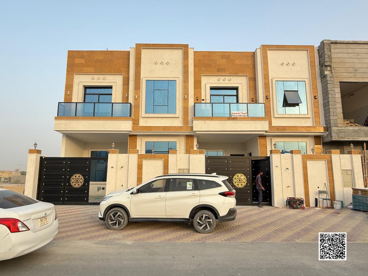 A golden opportunity! A luxurious G+2 villa in Al Yasmin - Ajman at a special price, directly behind Al Hamdiya Park, with a modern design and high-en
