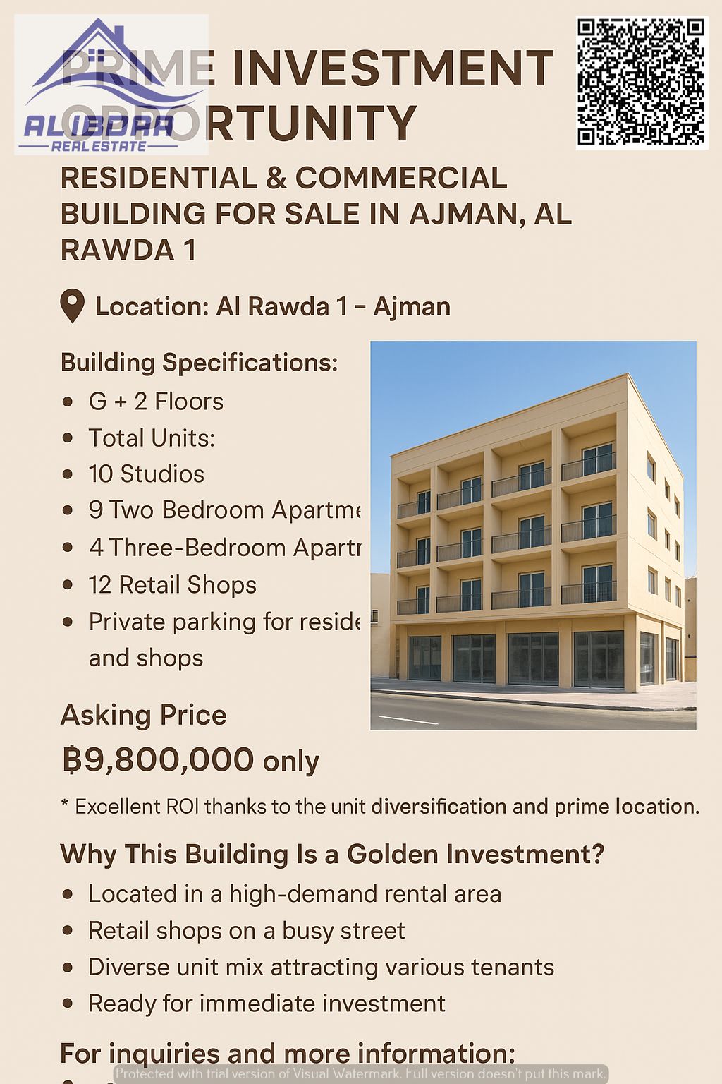 Prime Investment Opportunity – Residential & Commercial Building for Sale in Ajman, Al Rawda 1