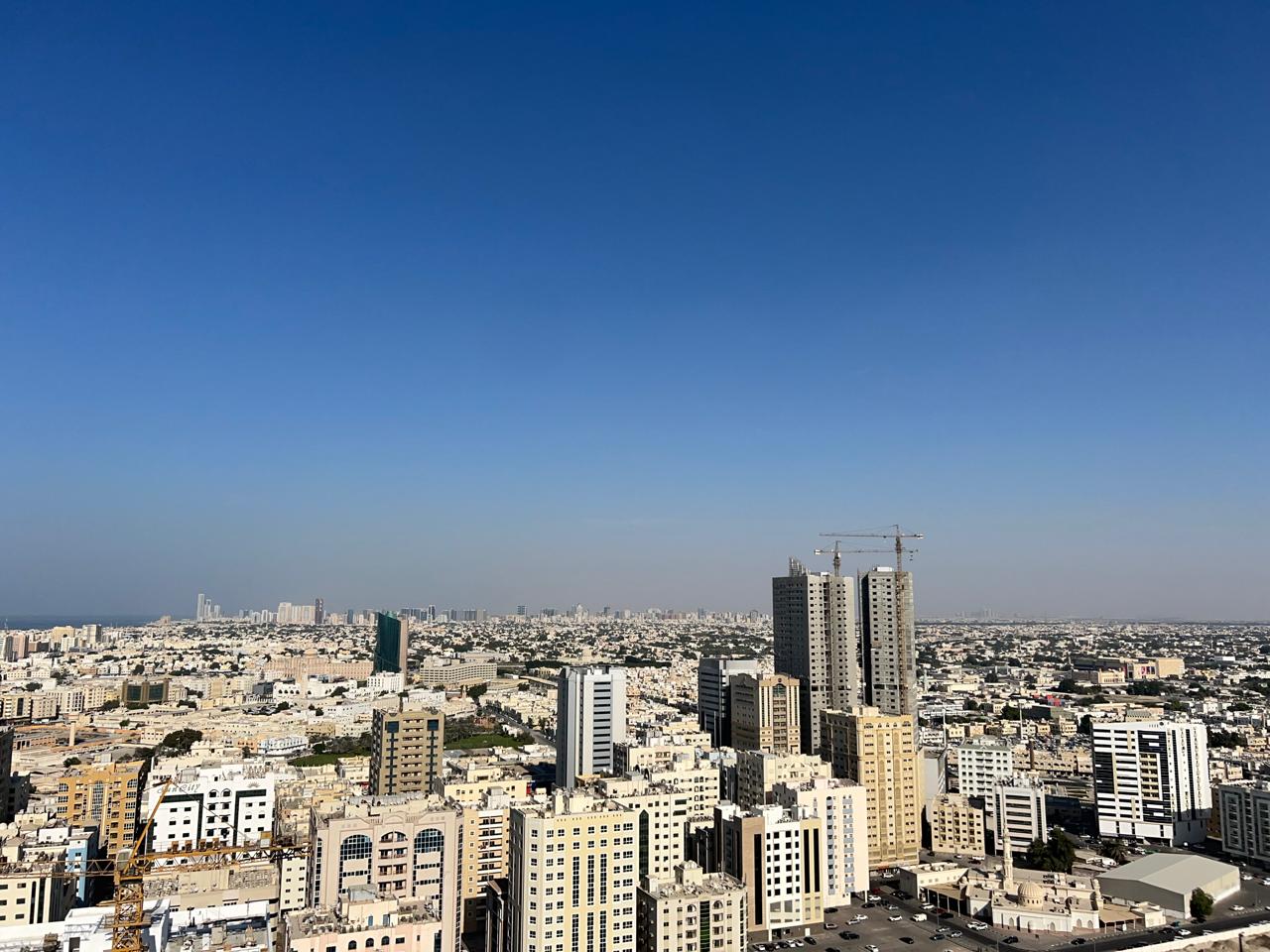 2-bedroom apartment with living room and balcony for rent in Al Qasimia Al Mahatta, open view, built-in wardrobes, 2 bathrooms, near D2D. Rent AED 40,