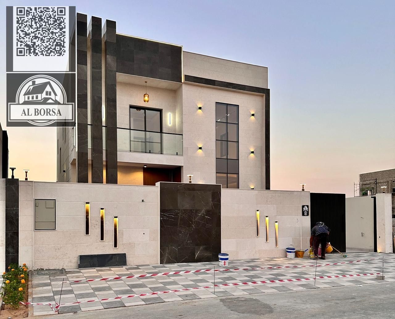 For sale in Al Zahia area: a villa with 4 master bedrooms, a living room, a majlis (formal sitting room), a kitchen, and a maid's room.