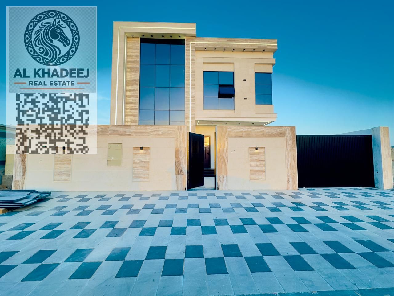 Brand new modern villa in Al Zahia Ajman, 5 master bedrooms, 3 floors, opposite park, AED 1,800,000 incl. fees.