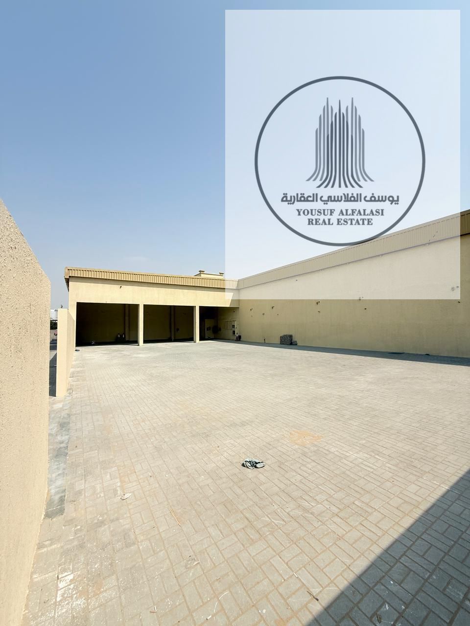 For Rent in Al Jurf Industrial Area 1, Ajman – Brand New Open Warehouse with Fully Enclosed Fence and Electric Gate – Total Area 6,365 sq ft – Interlo