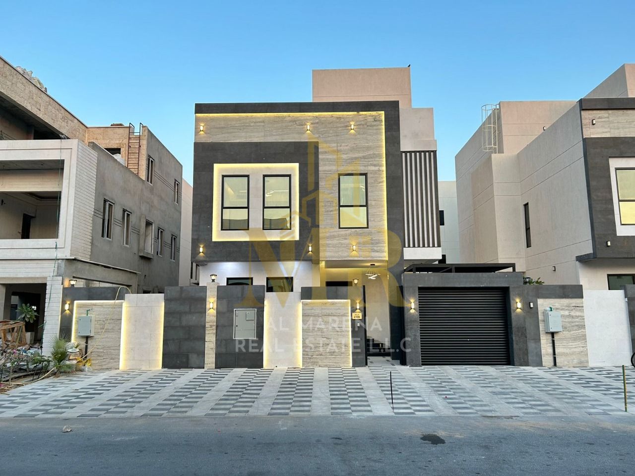 Luxury super deluxe villa for sale in Al Bahia area, Ajman, price includes electricity, water and air conditioning