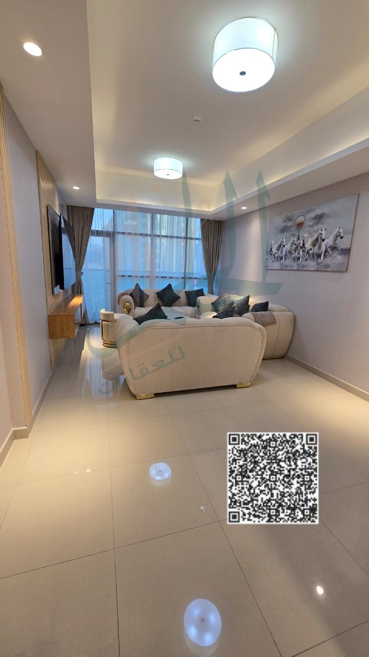 One-bedroom apartment with living room, balcony, gym, and swimming pool, fully furnished with new furniture, available for monthly rent in Ajman - Al