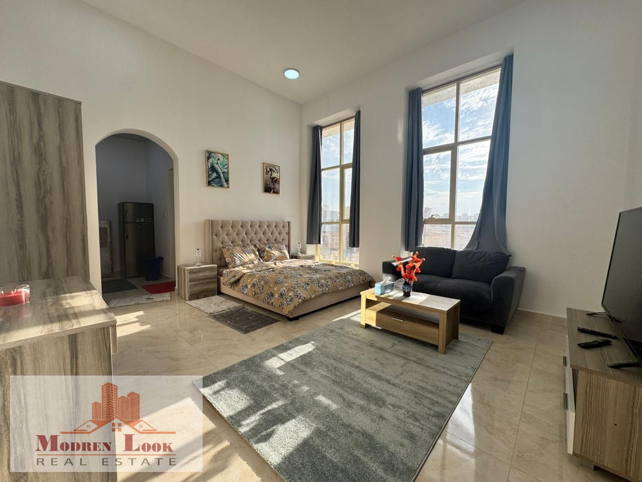 M/3800 Fully Furnished Studio Brand New Furniture with Separate Kitchen | Washroom | Wardrobe Khalifa City A