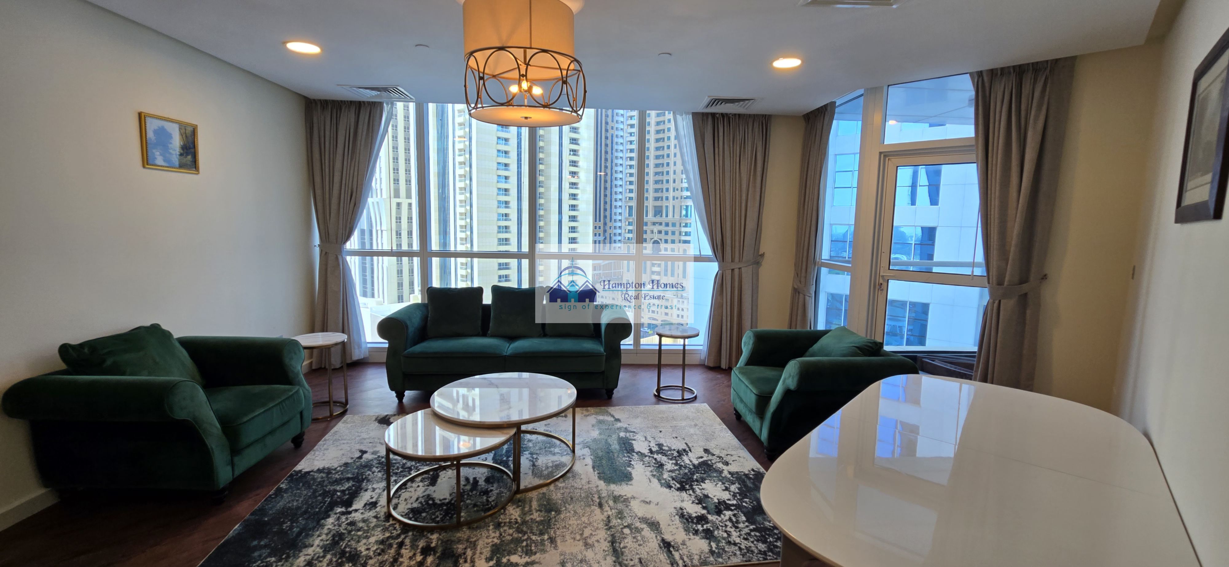 AMAZING FURNISH 3 BED PLUS MAID BALCONY CHILLER FREE IN 23 MARINA TOWER