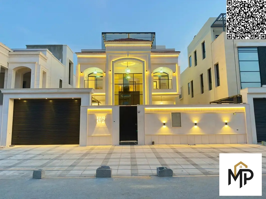 Luxury super deluxe villa for sale in Al Bahia area, Ajman, price including registration and ownership fees