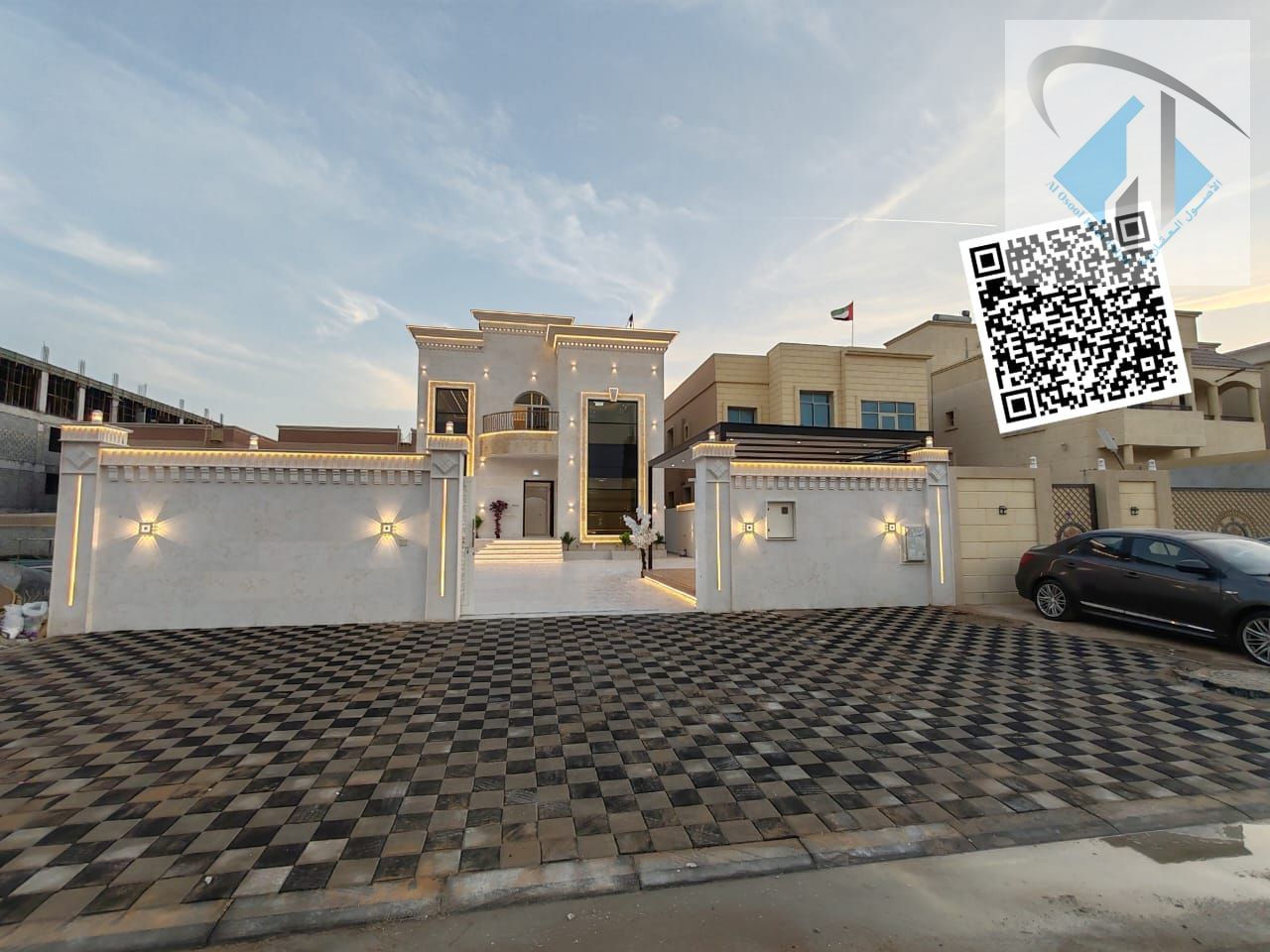 Villa for sale opposite a mosque, including registration fees, electricity, water and air conditioning