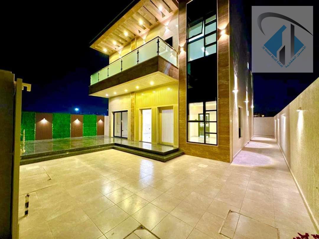 Luxury super deluxe villa for sale in Al Zahiyah area, Ajman, price including registration and ownership fees.