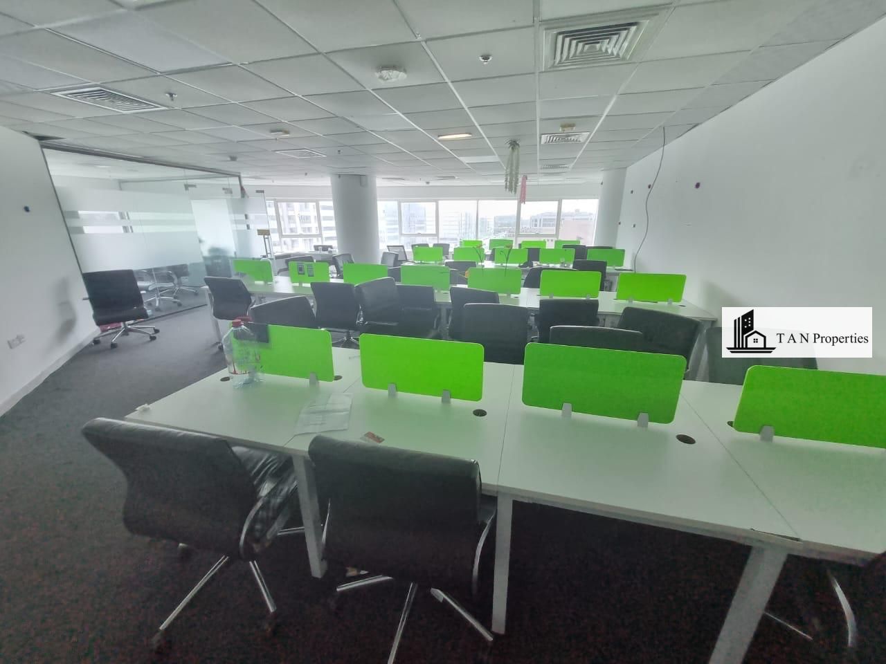 Furnished Independent Office | Partitions | Pantry & Bathroom | Burj Khalifa View | Near Metro | Al Karama