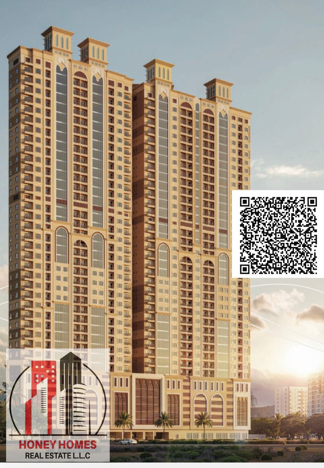 just pay the 5% & get your dream home in BARAJEEL TOWER , with the Size of 1283 sq. ft. // free hold for all the nationals //