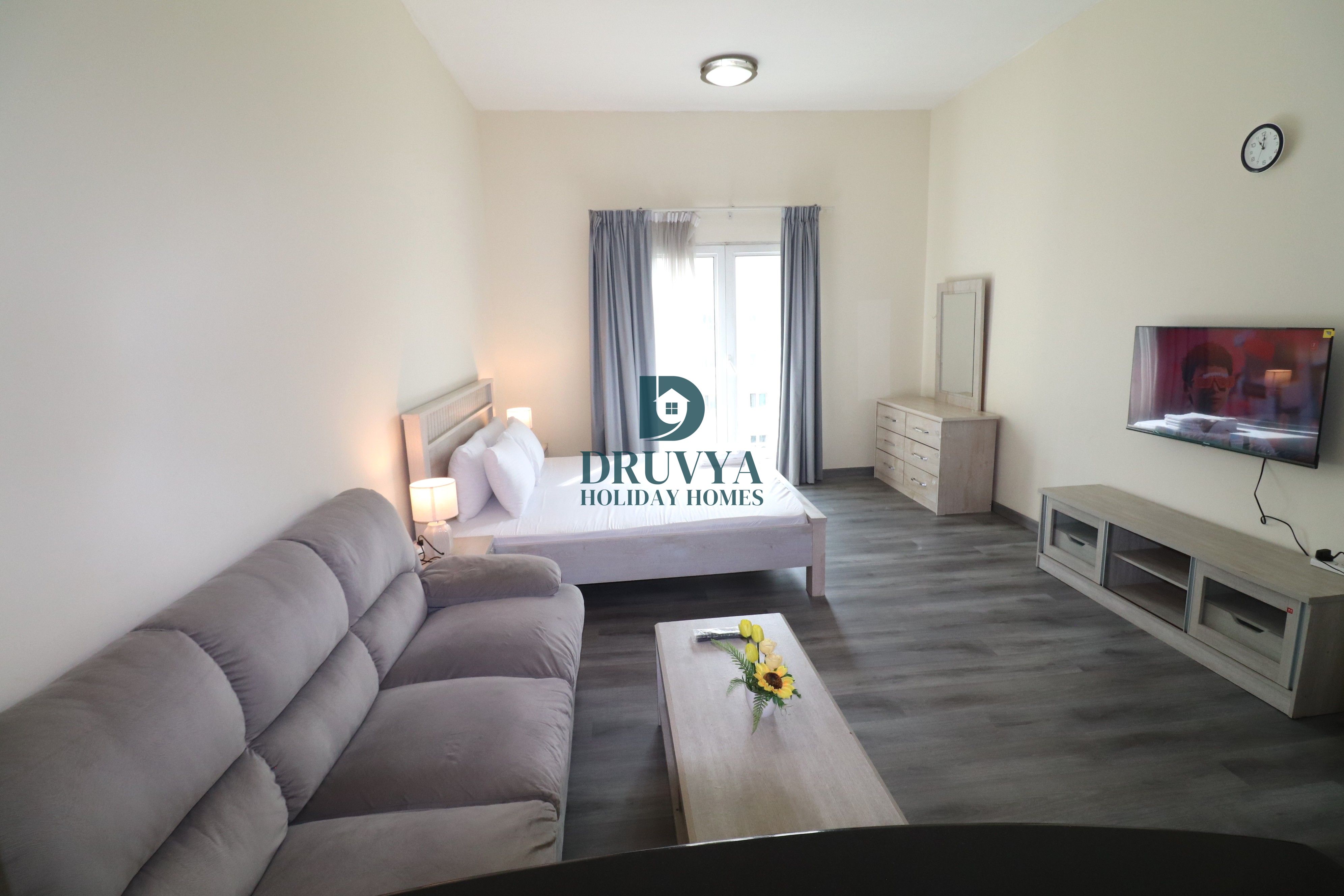 Fully Furnished Studio with Balcony Near Metro Station Monthly AED 7500/-