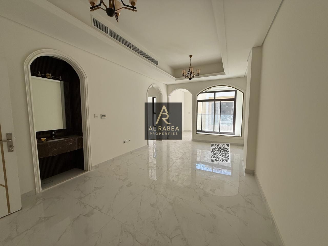 Al-Muwayhat 3, Al-Maryam Building, Apartment 309. Two bedrooms, living room, two bathrooms, balcony, built-in wardrobes, open view. Second tenant. 52,