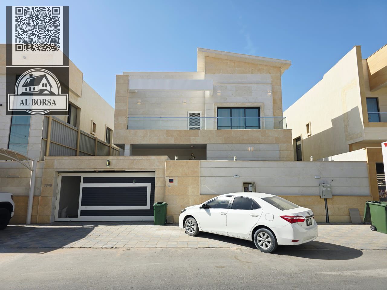 Villa for sale in Al Yasmin, Ajman. 5 master bedrooms, living room, majlis, kitchen, and maid's room.