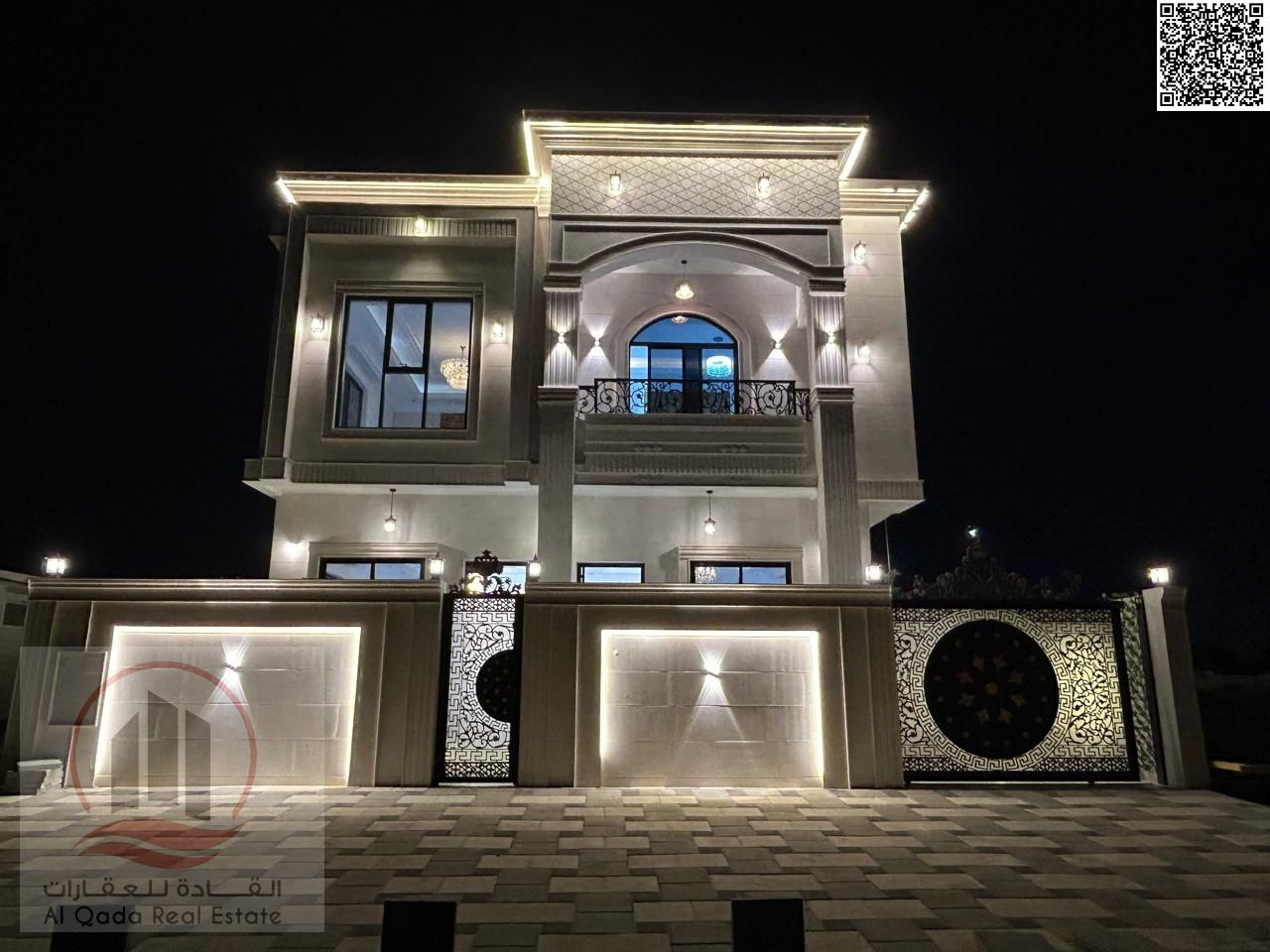 Villa for rent in Ajman, Al Helio area, 5 bedrooms, majlis and hall, excellent location, with electricity and air conditioning.