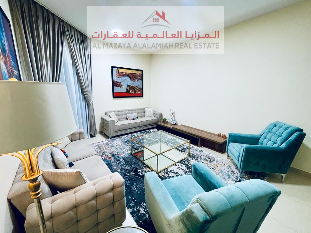 Monthly - three rooms and a hall - Al mamzer - Deluxe furniture - With internet gym - pool - parking -4 bathrooms 2 balcony .