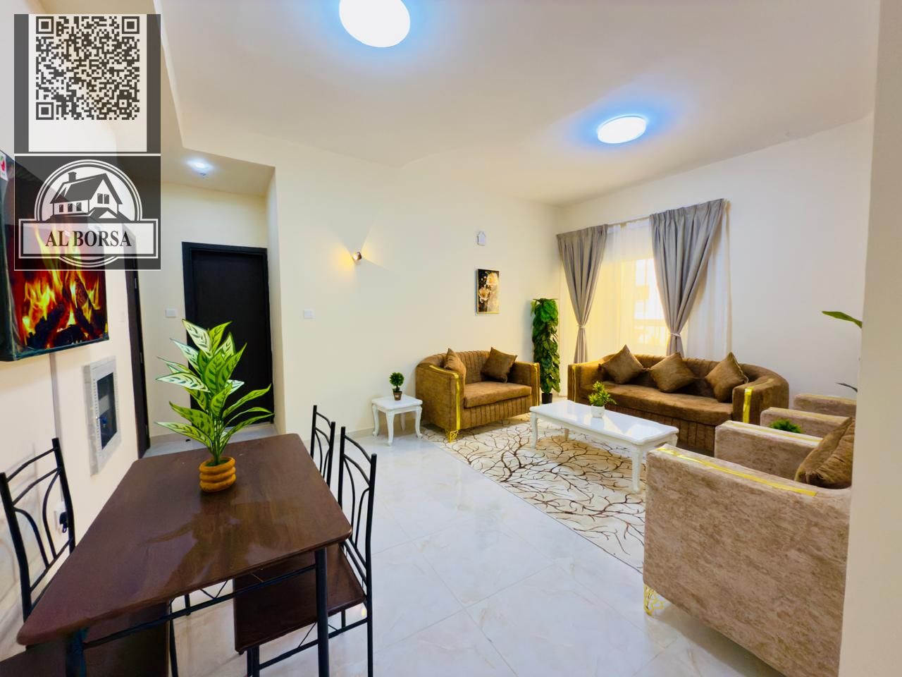 One-bedroom apartment with living room | Fully furnished in Al Nuaimiya Two bathrooms - Balcony - Central air conditioning