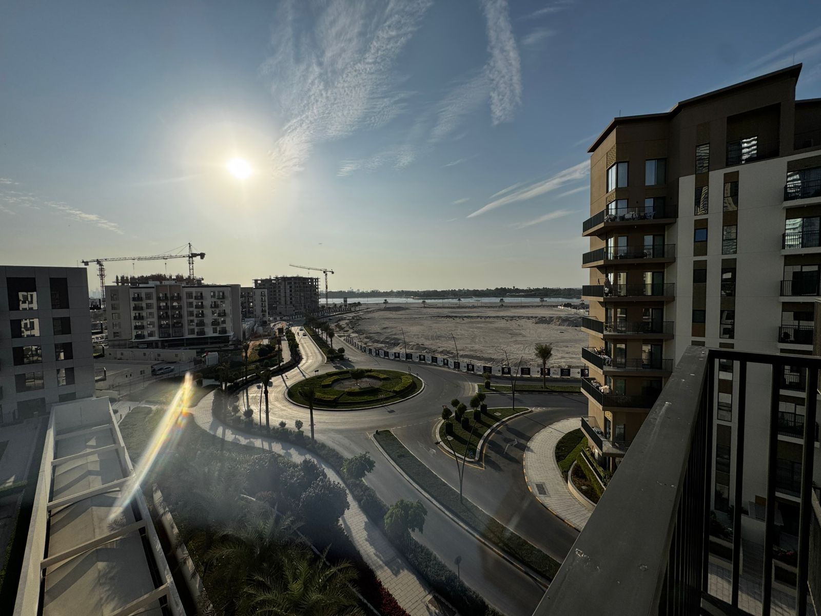 A furnished two-bedroom apartment with a living room is now available in Maryam Island, featuring two balconies and a view of the Burj Khalifa. Free s