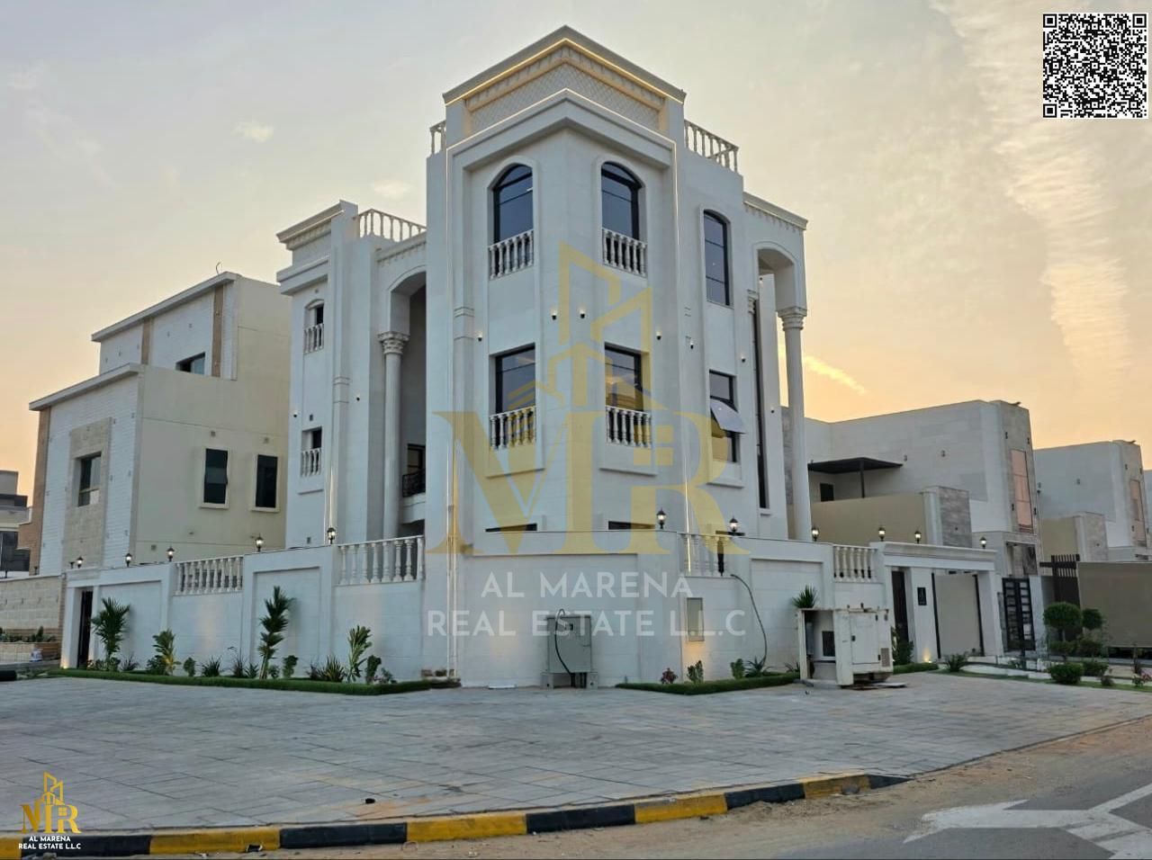 A luxurious Ajman palace, 2 floors + roof, six bedrooms, with an all-inclusive price. A premium opportunity for elegant and comfortable living.