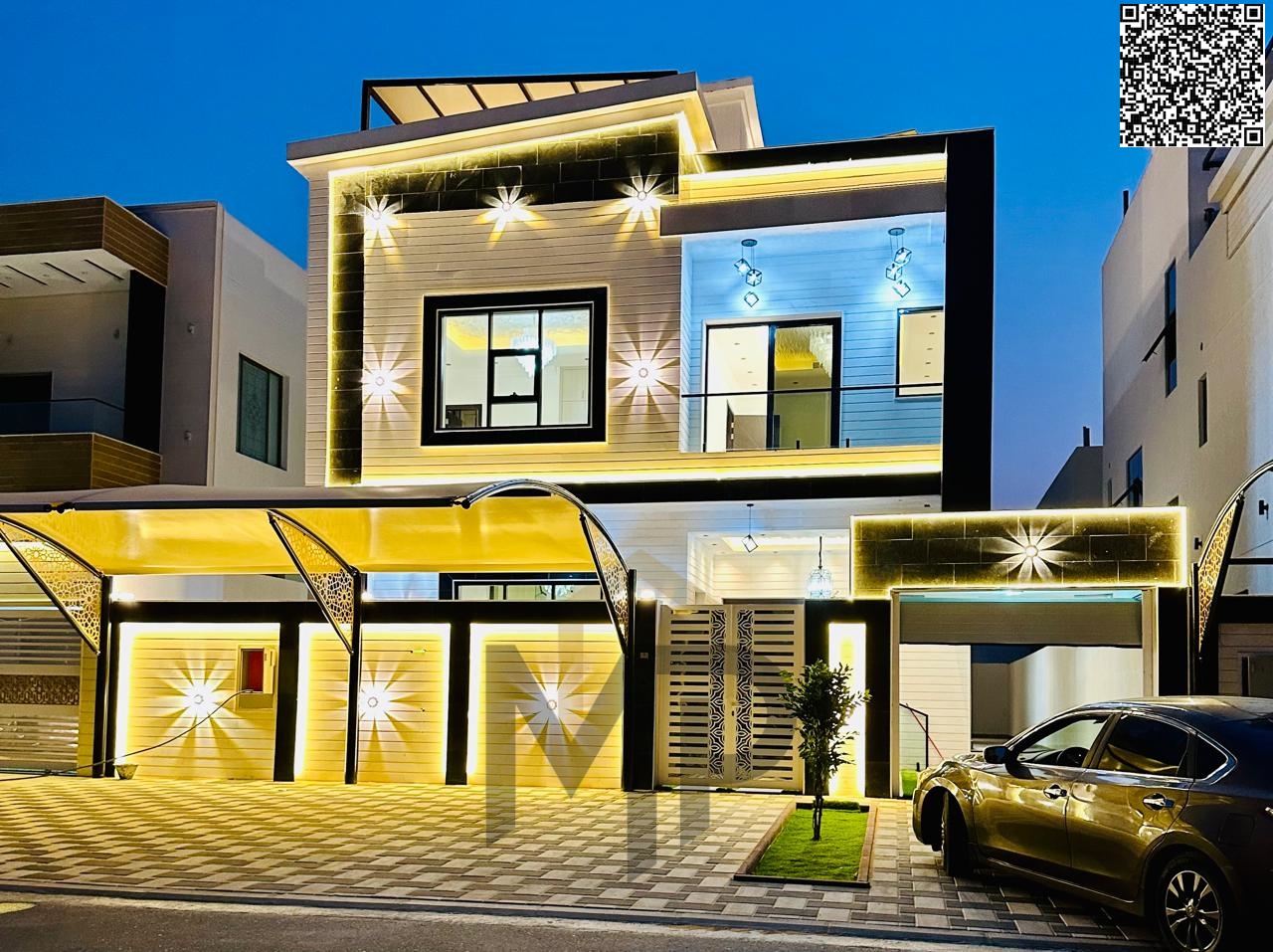 A modern villa with two floors and a rooftop terrace, featuring six rooms and super modern finishes, all included in the price with fees and air condi