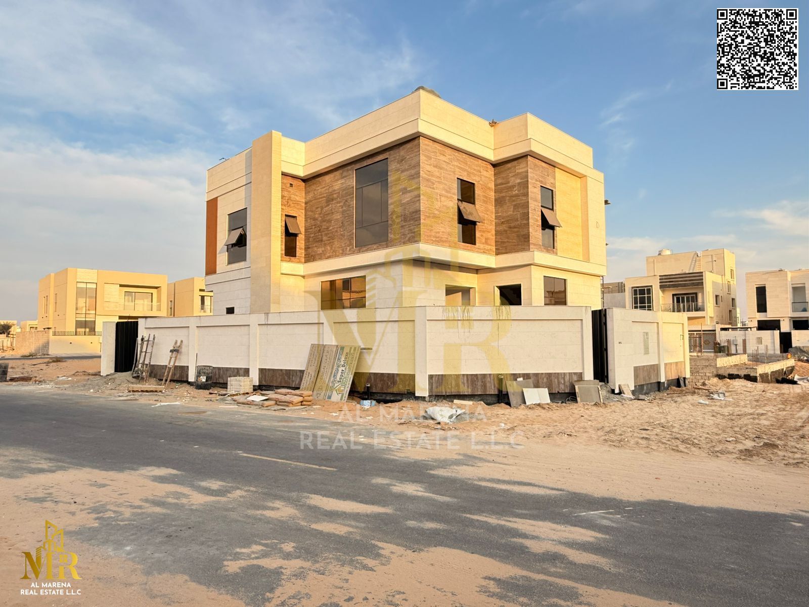 Corner villa near the mosque in Al Zahya, 4 bedrooms, price 1,500,000 negotiable. Excellent opportunity for living or investment in prime location.