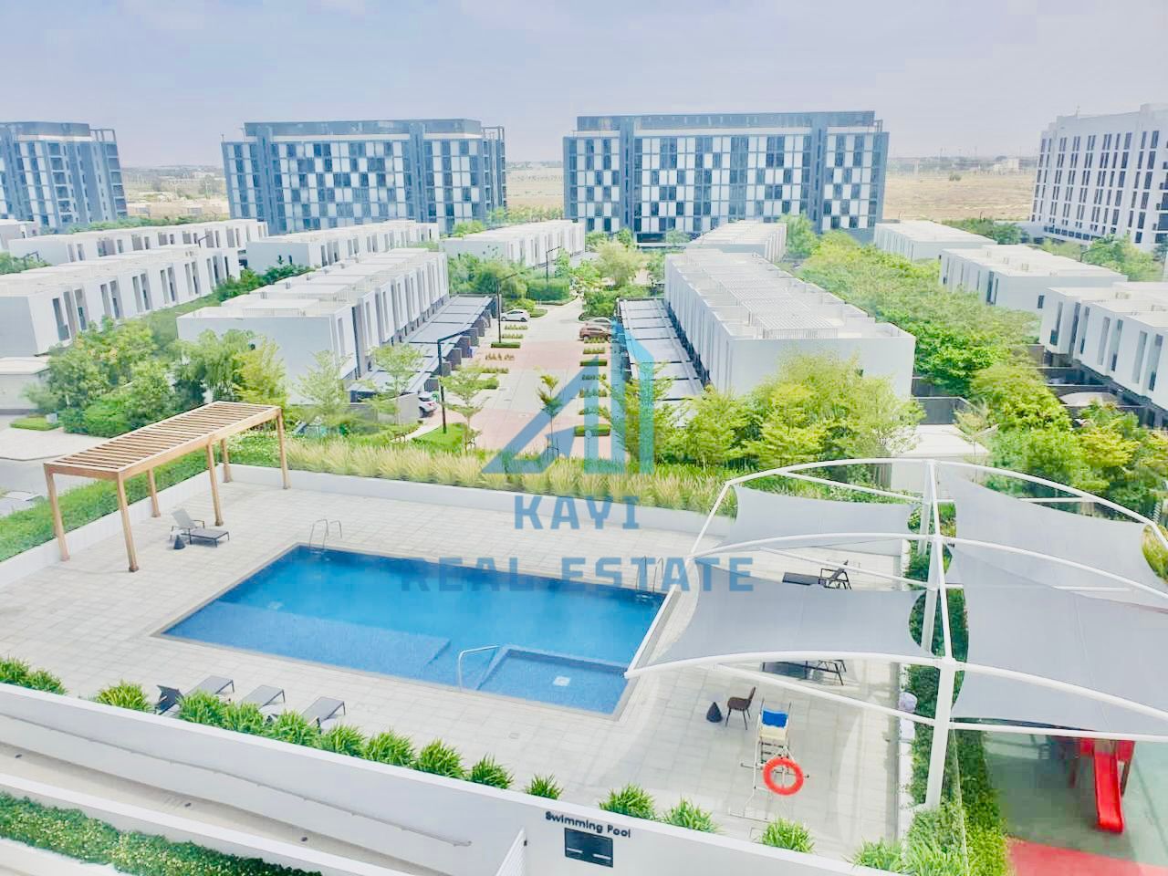 Furnished 1BHK Apartment in Misk 4 | Pool View | 2 Bathrooms | Balcony