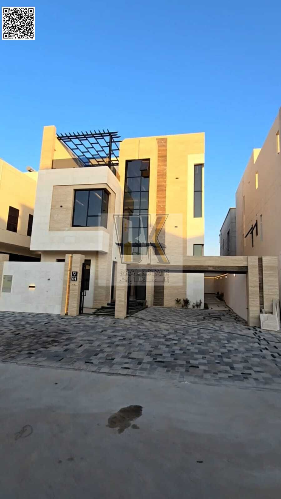 Brand new 3-story villa for sale – Ultra Deluxe finishing Al Helio 2 – Ajman | Directly opposite Al Hamidiya Park