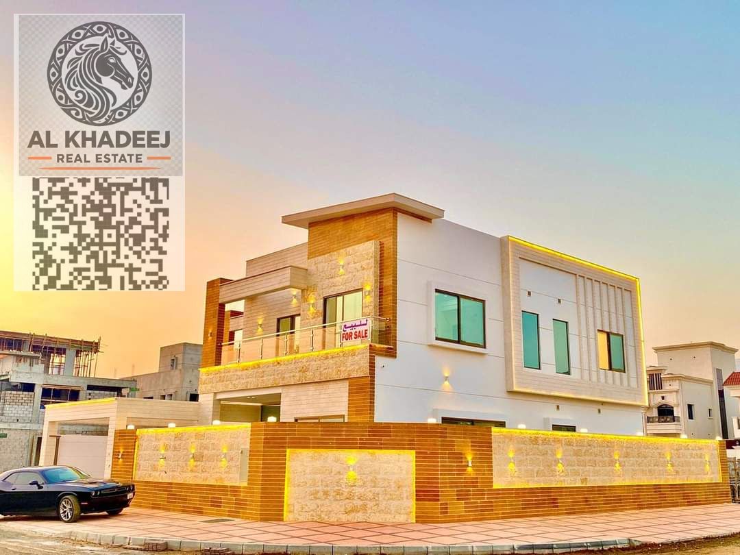 Luxury villa for rent, 5 master bedrooms, in Al Yasmin area, a quiet area close to all services and facilities.