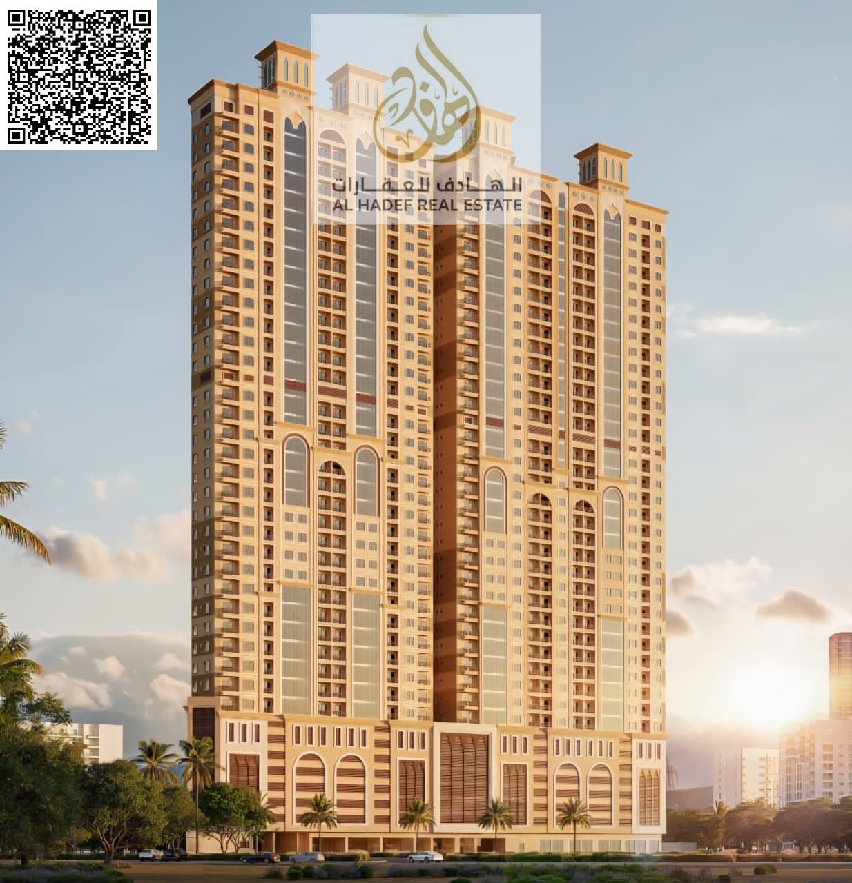 Two-bedroom apartment with a living room, freehold, available to all nationalities. Installment plans with the developer for 7 years with a 5% down pa