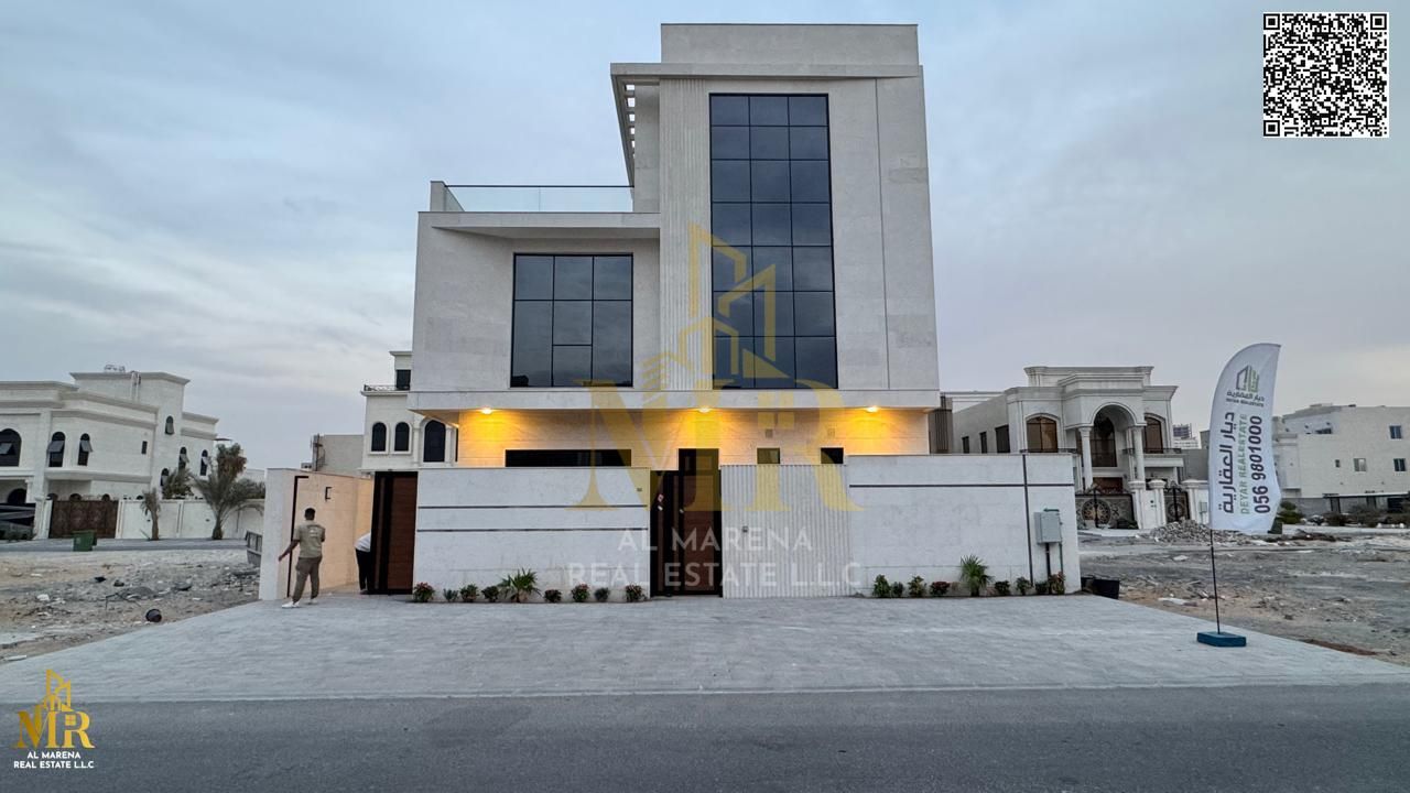 Villa in a prime location in Al Alia for living or investment, 2 floors + roof with elevator, price includes electricity, water, and ACs.