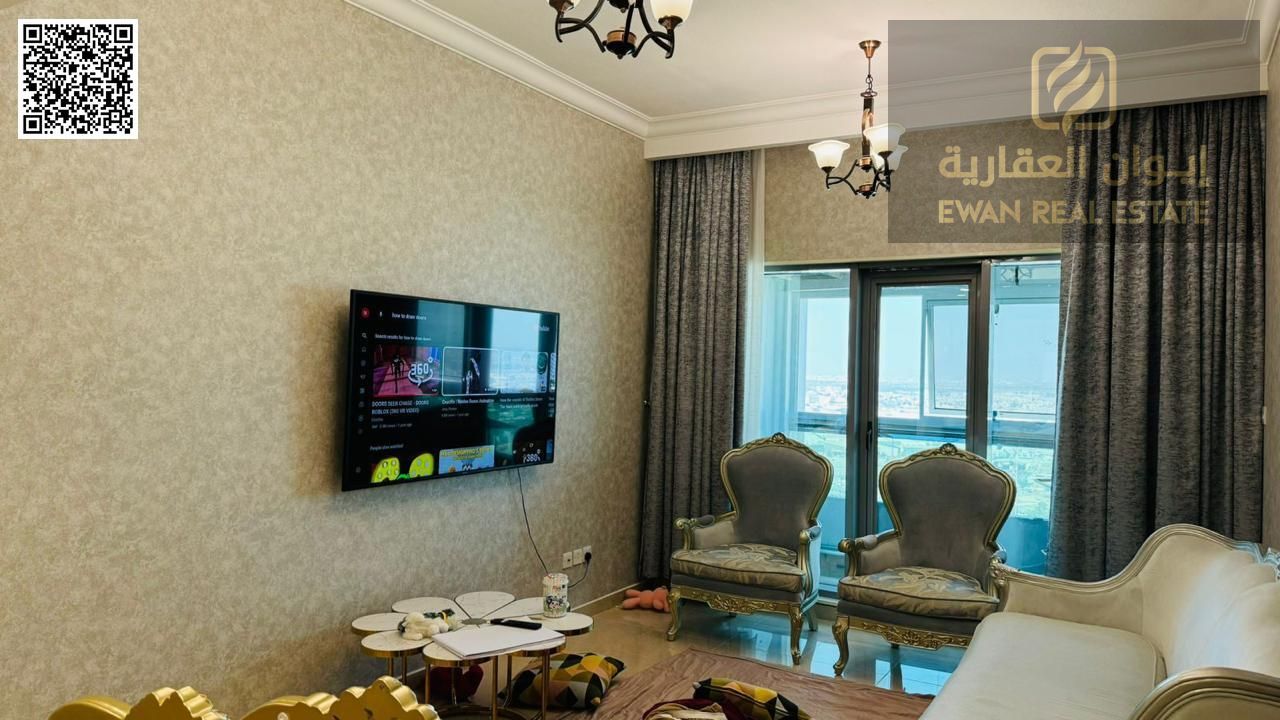 Apartment for sale at a bargain price in Ajman's newest downtown tower. 2 bedrooms and a living room in Concor Tower.