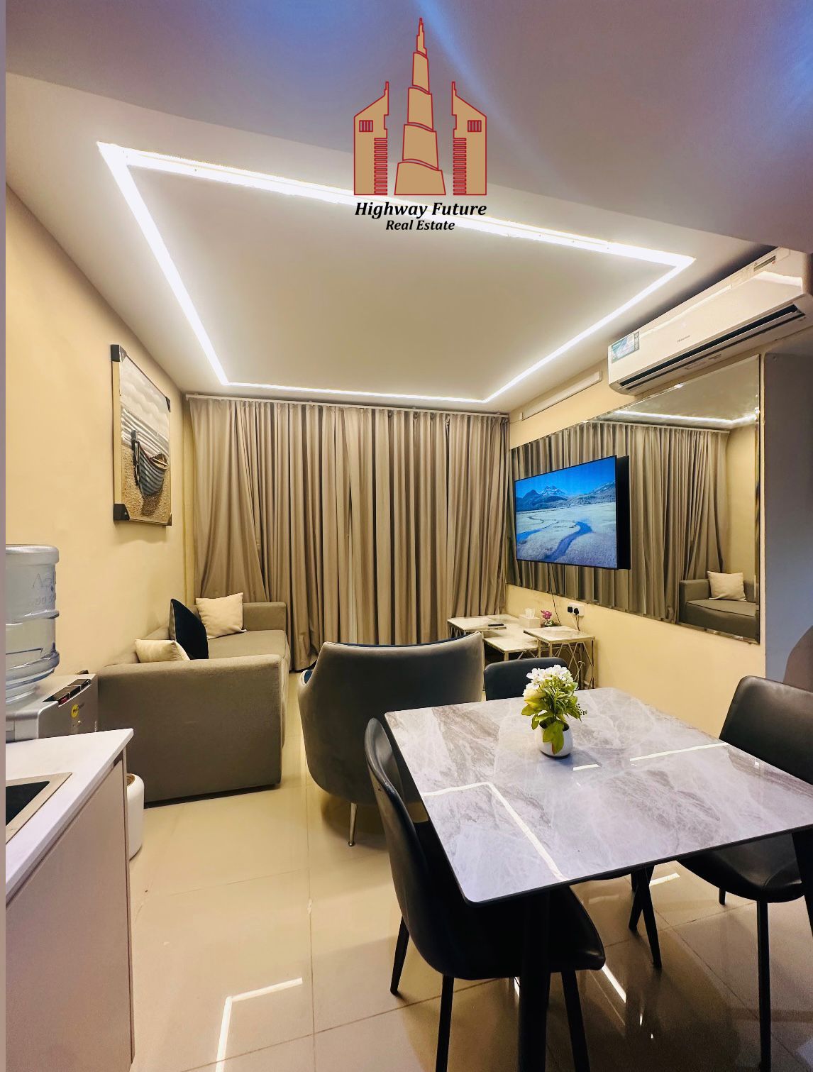 Luxurious fully furnished 2 Bedroom with maidsroom near park rent only 60k
