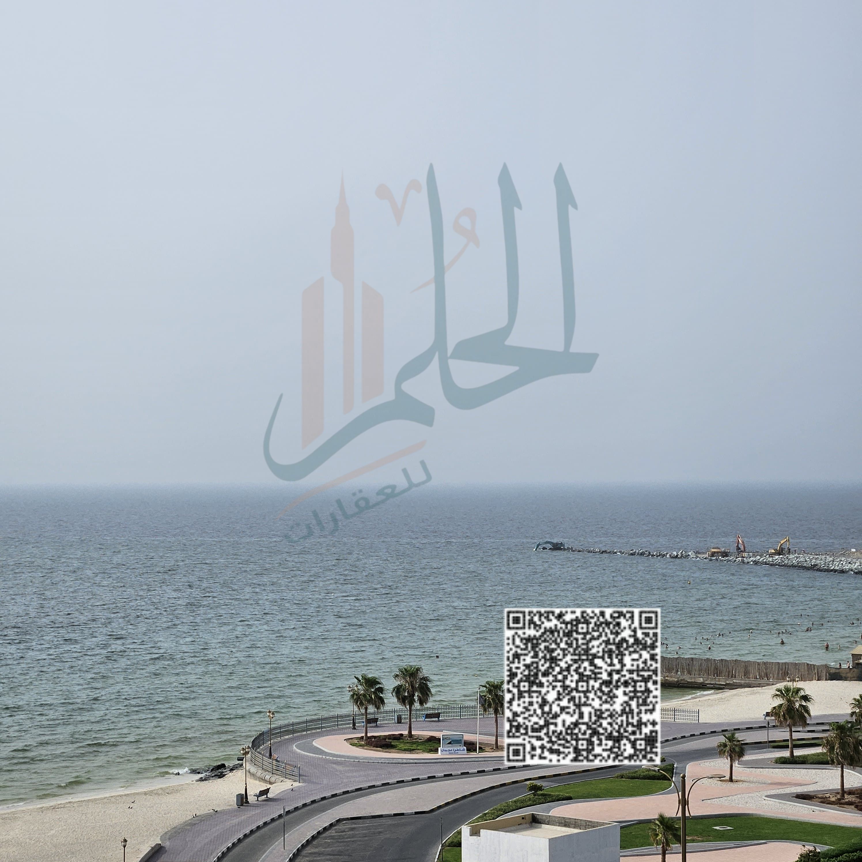 Two-bedroom super deluxe apartment with a distinctive sea view, including internet, electricity, and water, parking, gym, and swimming pool, Ajman Cor