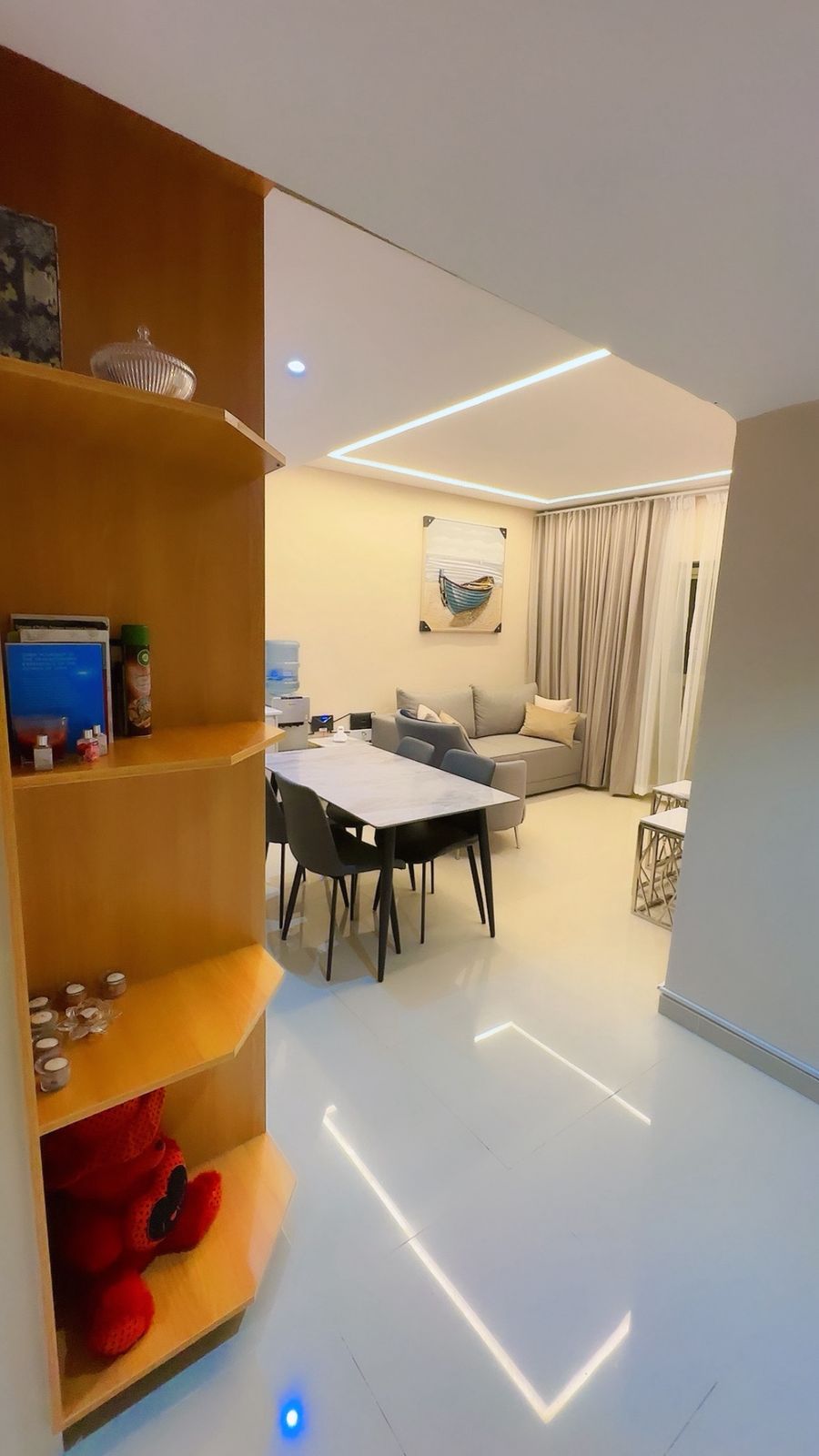 3 furnished bedrooms and a living room in Al Majaz Tower, second occupancy, maid's room, parking, gym and swimming pool, free maintenance, payment fac