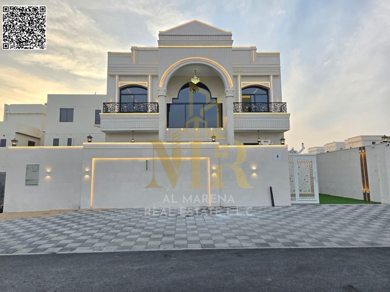 Luxury super deluxe villa for sale in Al Helio 2 area, Ajman, price includes electricity, water and air conditioning